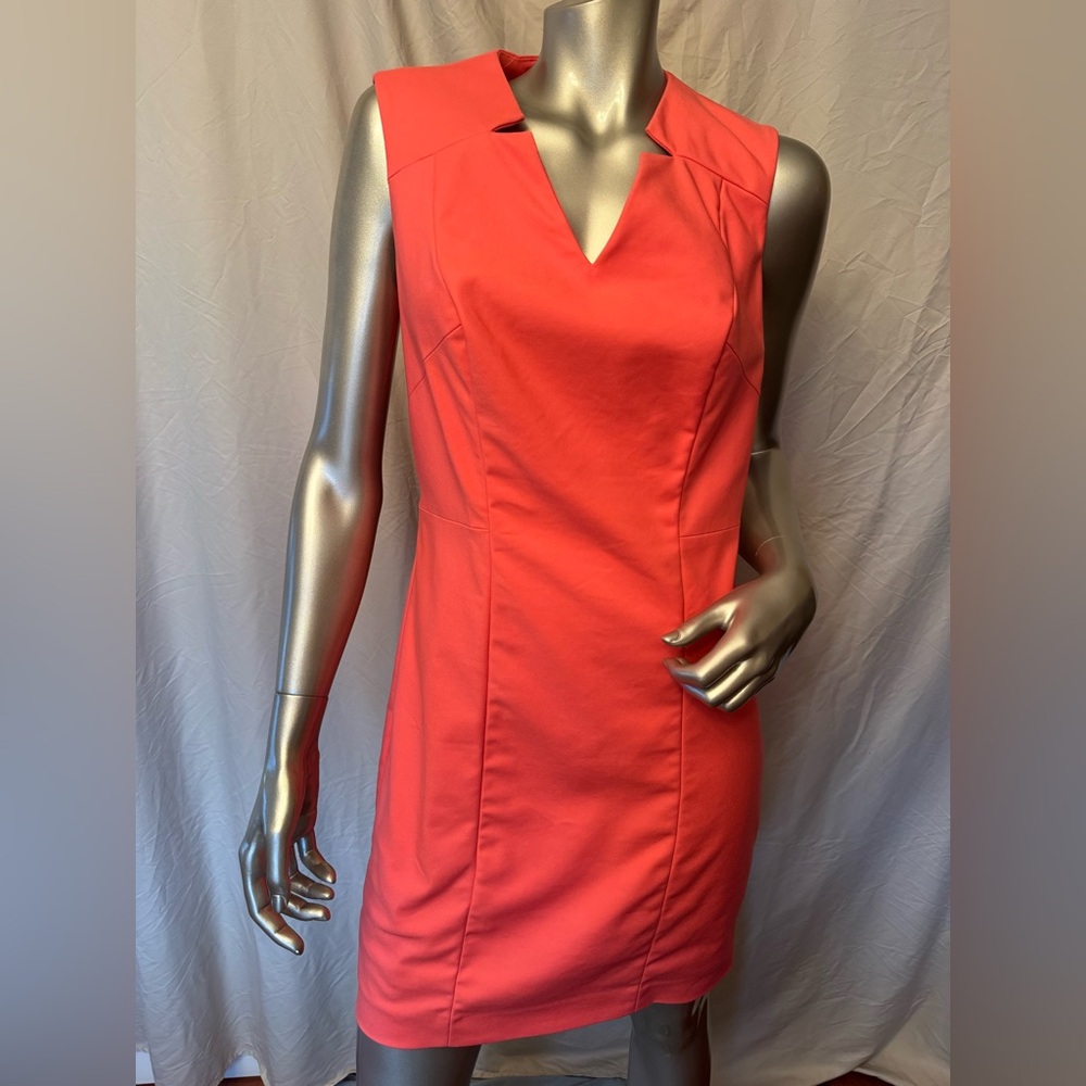 Willow & Thread Coral Sleeveless V-neck Sheath Dress Sz 5